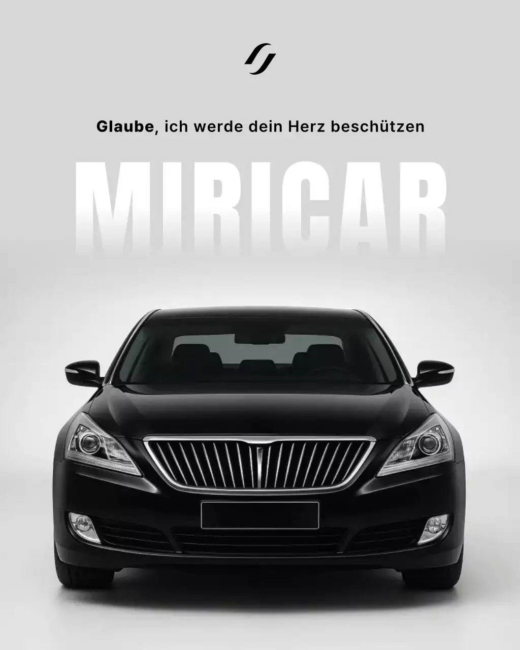 Werbung für schwarzes modernes Auto