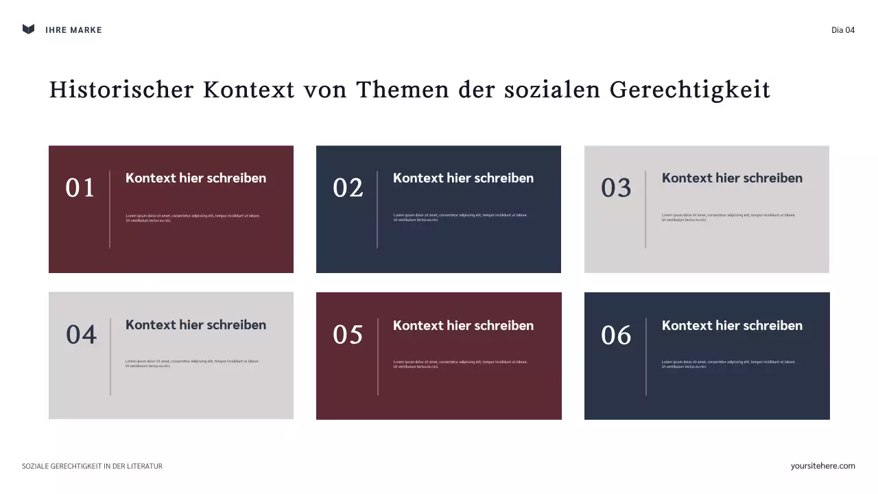 Navy und Maroon: Klassische soziale Gerechtigkeit in der Literatur Präsentation