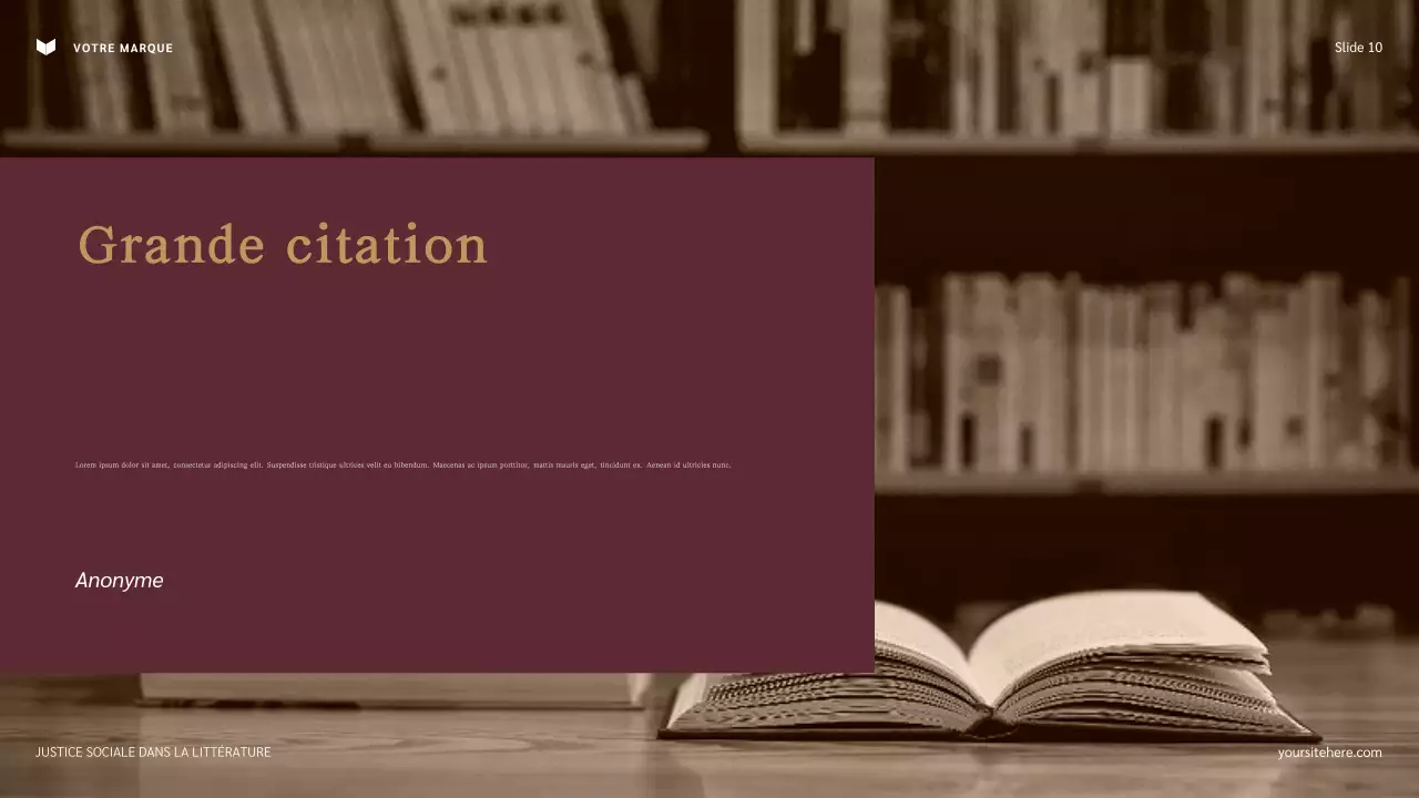 Présentation classique de la justice sociale dans la littérature de la Marine et du Marron