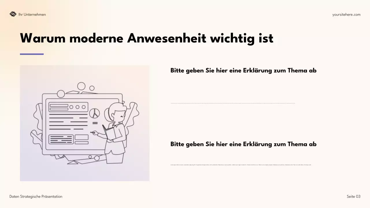 Einfache, moderne Datenstrategiepräsentation