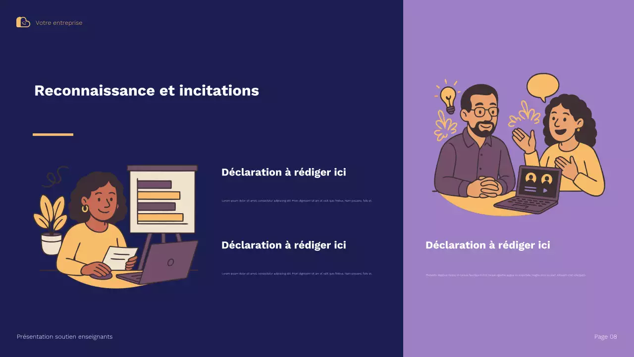 Présentation illustrative de Blue Orange sur les stratégies de soutien et de rétention des enseignants