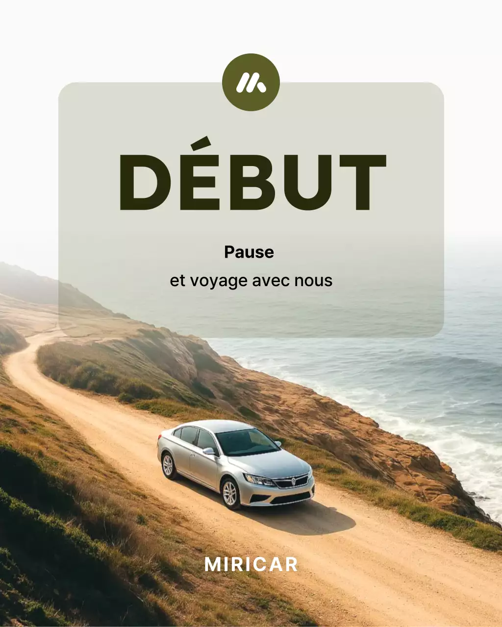 Publicité pour une voiture beige simple