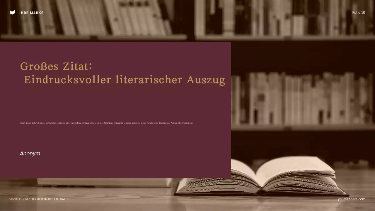 Navy und Maroon: Klassische soziale Gerechtigkeit in der Literatur Präsentation