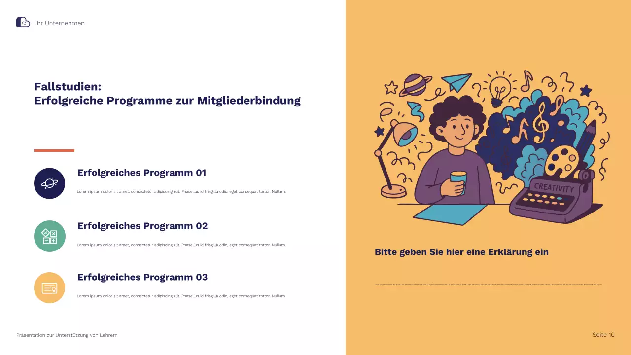 Blau-orange Illustrative Strategien zur Lehrerunterstützung und -bindung Präsentation