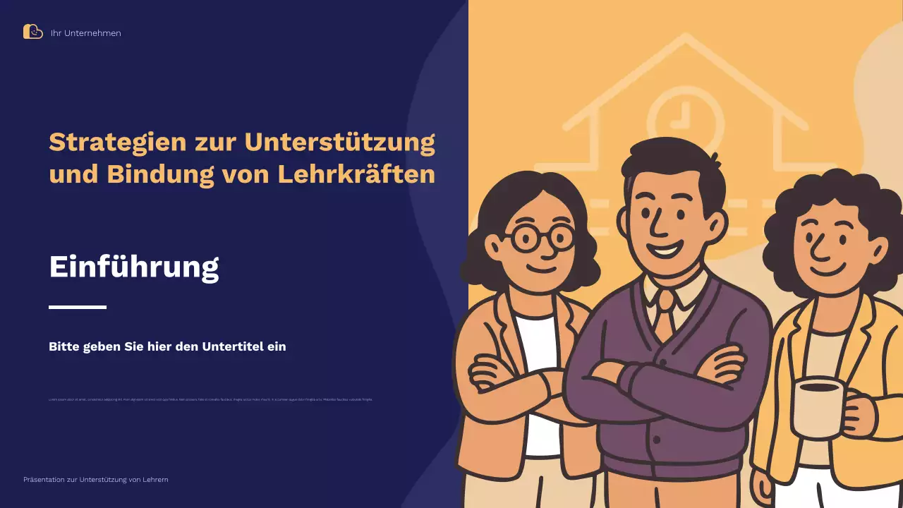 Blau-orange Illustrative Strategien zur Lehrerunterstützung und -bindung Präsentation