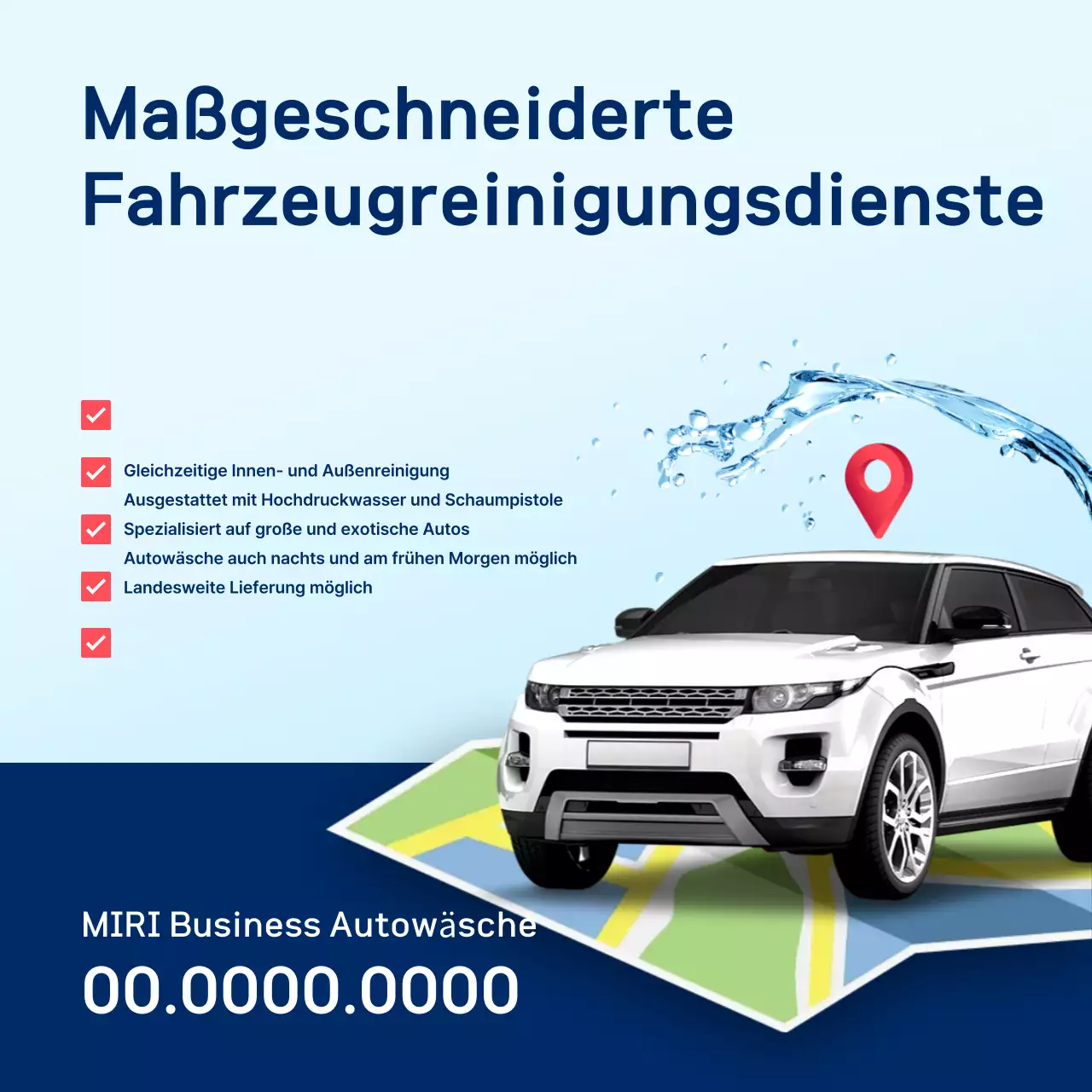 Sky Blue Modern Autowaschservice-Angebot