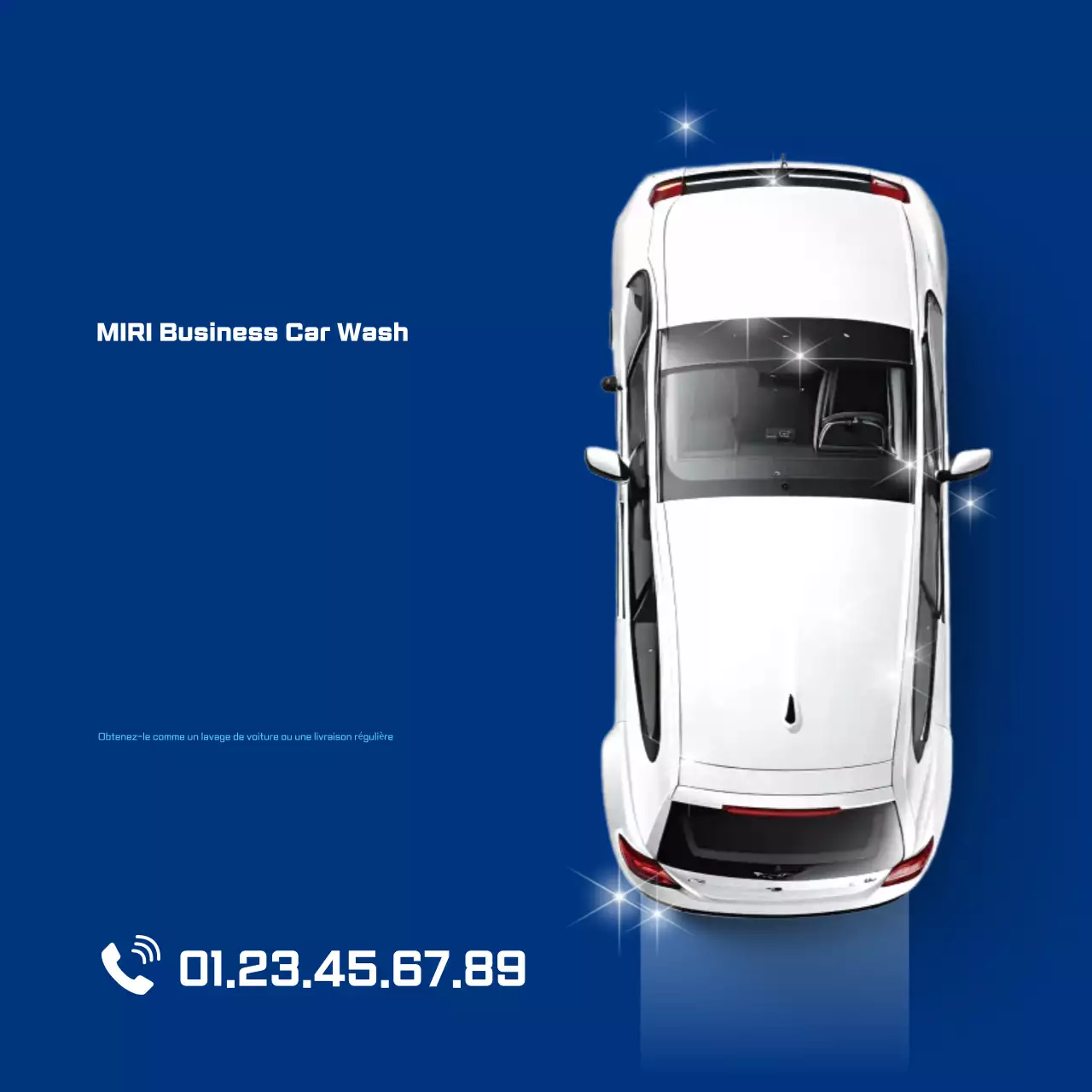 Publicité pour le lave-auto moderne bleu