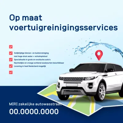 Sky Blue Moderne Autowasservice Promotie