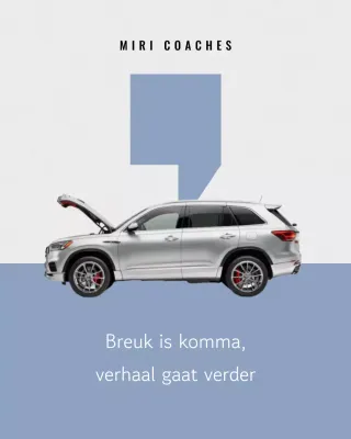Zilveren moderne autoadvertentie