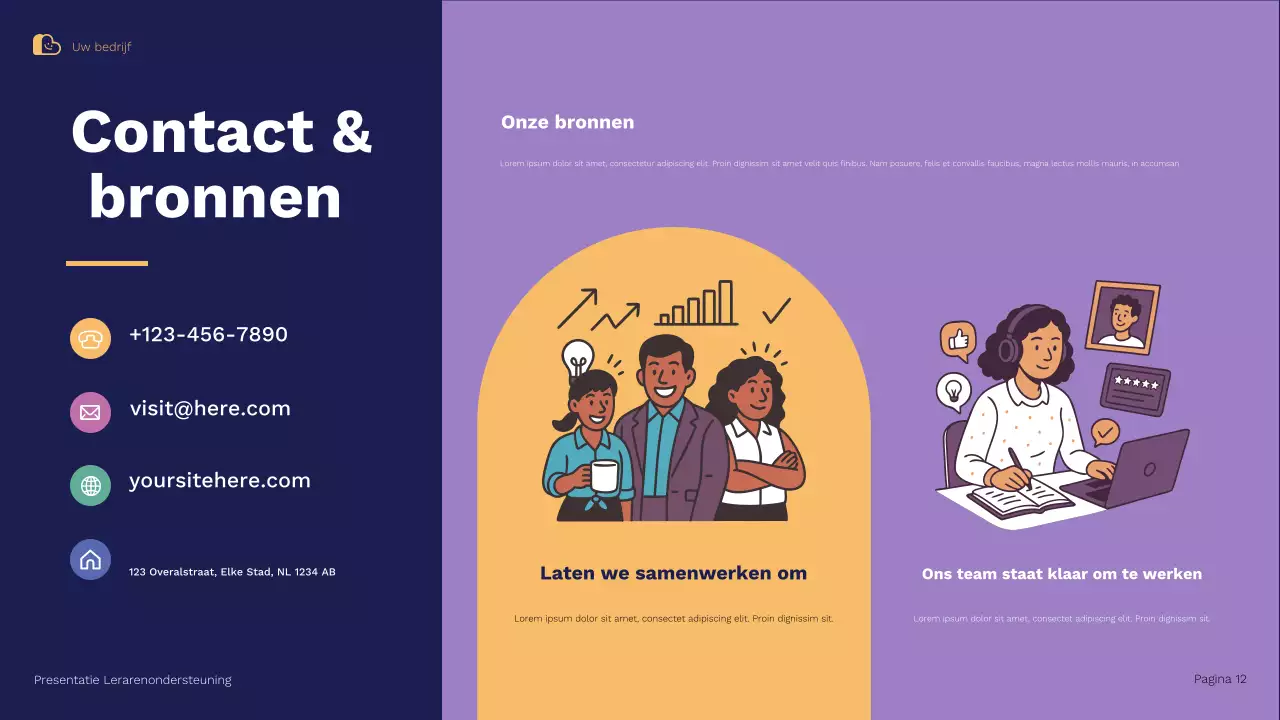 Presentatie van de Blue Orange Illustratieve Ondersteunings- en Retentiestrategieën voor Leraren