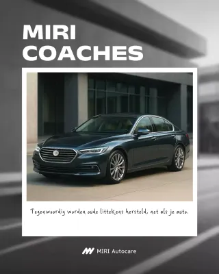Advertentie voor zwarte moderne autoservice