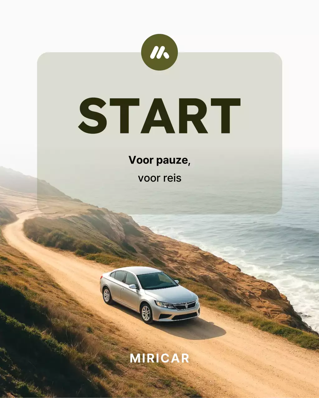 Beige eenvoudige auto-advertentie