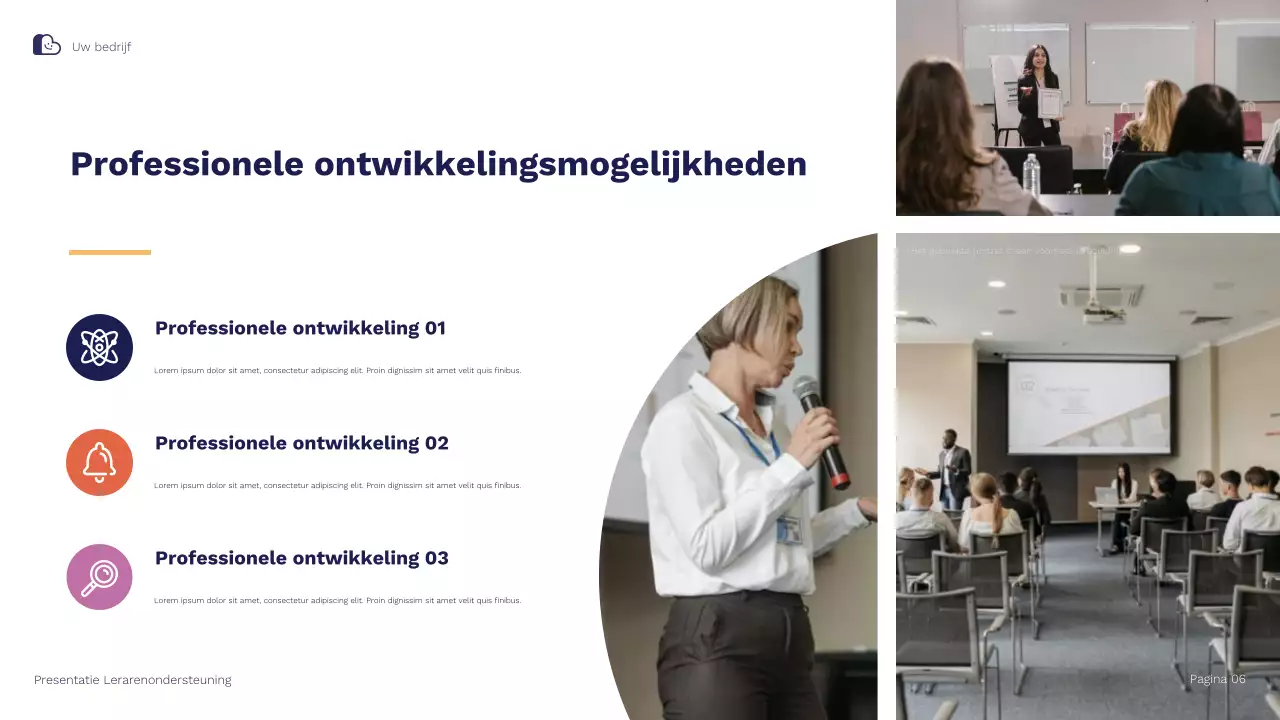Presentatie van de Blue Orange Illustratieve Ondersteunings- en Retentiestrategieën voor Leraren