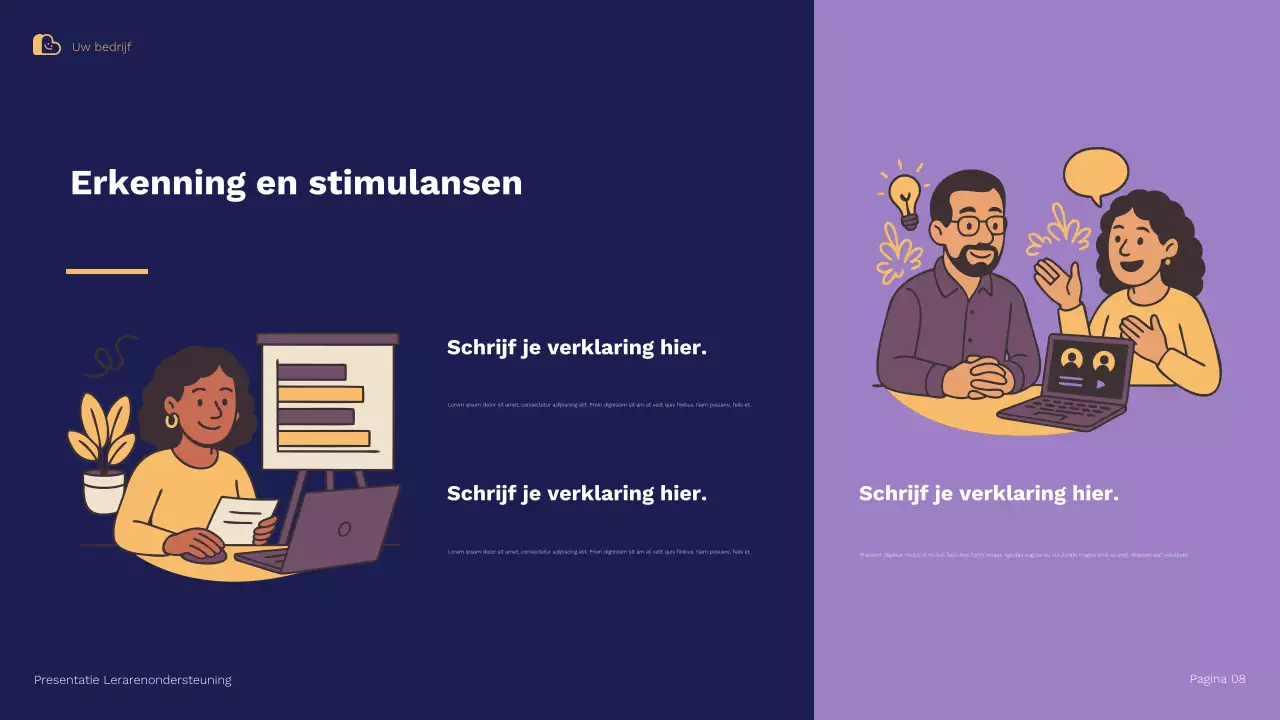 Presentatie van de Blue Orange Illustratieve Ondersteunings- en Retentiestrategieën voor Leraren