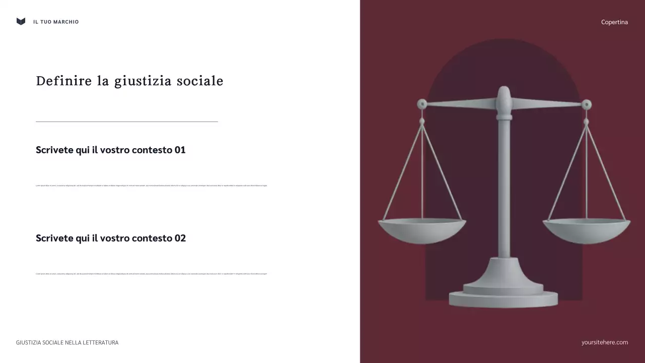 Presentazione del classico della giustizia sociale nella letteratura Navy and Maroon