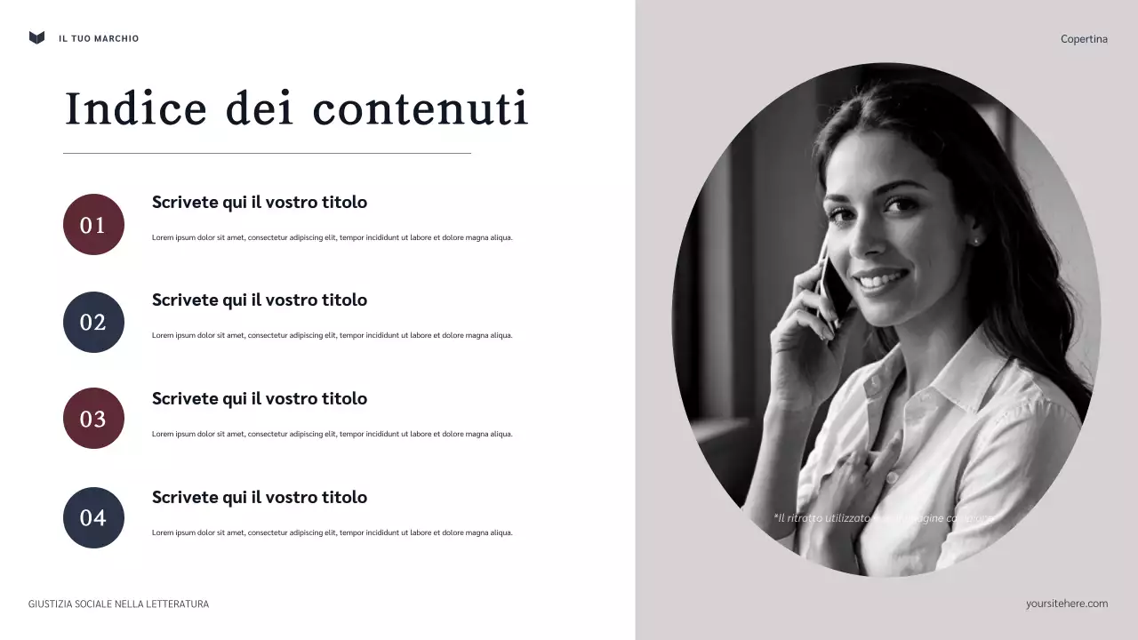 Presentazione del classico della giustizia sociale nella letteratura Navy and Maroon