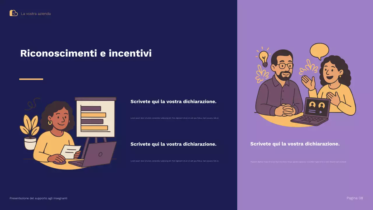 Presentazione illustrativa delle strategie di supporto e mantenimento degli insegnanti Blue Orange