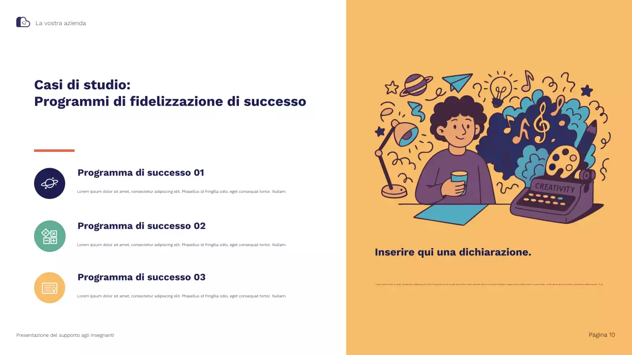 Presentazione illustrativa delle strategie di supporto e mantenimento degli insegnanti Blue Orange