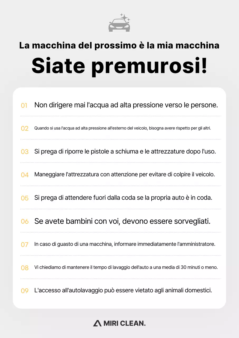 Guida alla sicurezza dell'autolavaggio Gray Clean