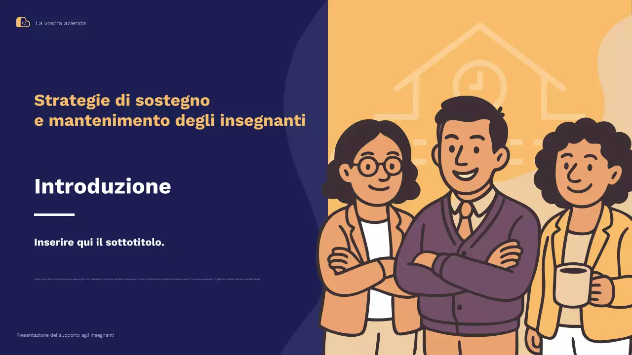 Presentazione illustrativa delle strategie di supporto e mantenimento degli insegnanti Blue Orange