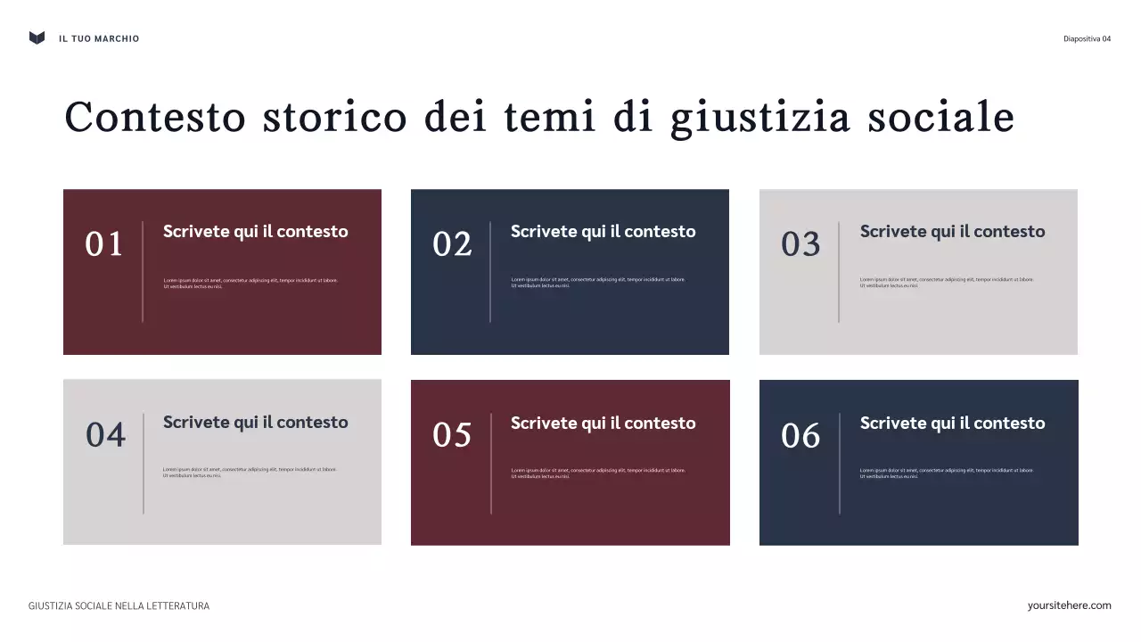 Presentazione del classico della giustizia sociale nella letteratura Navy and Maroon