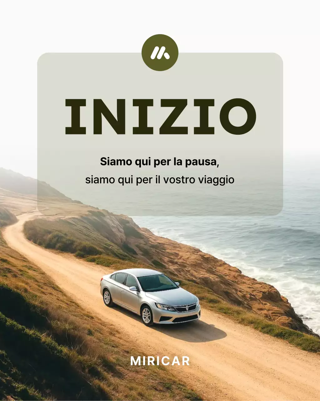 Pubblicità di un'auto semplice beige