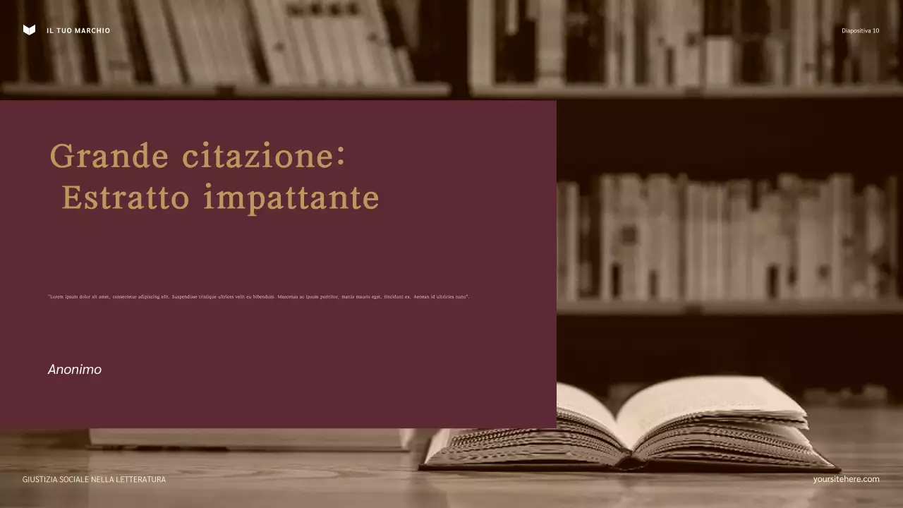 Presentazione del classico della giustizia sociale nella letteratura Navy and Maroon