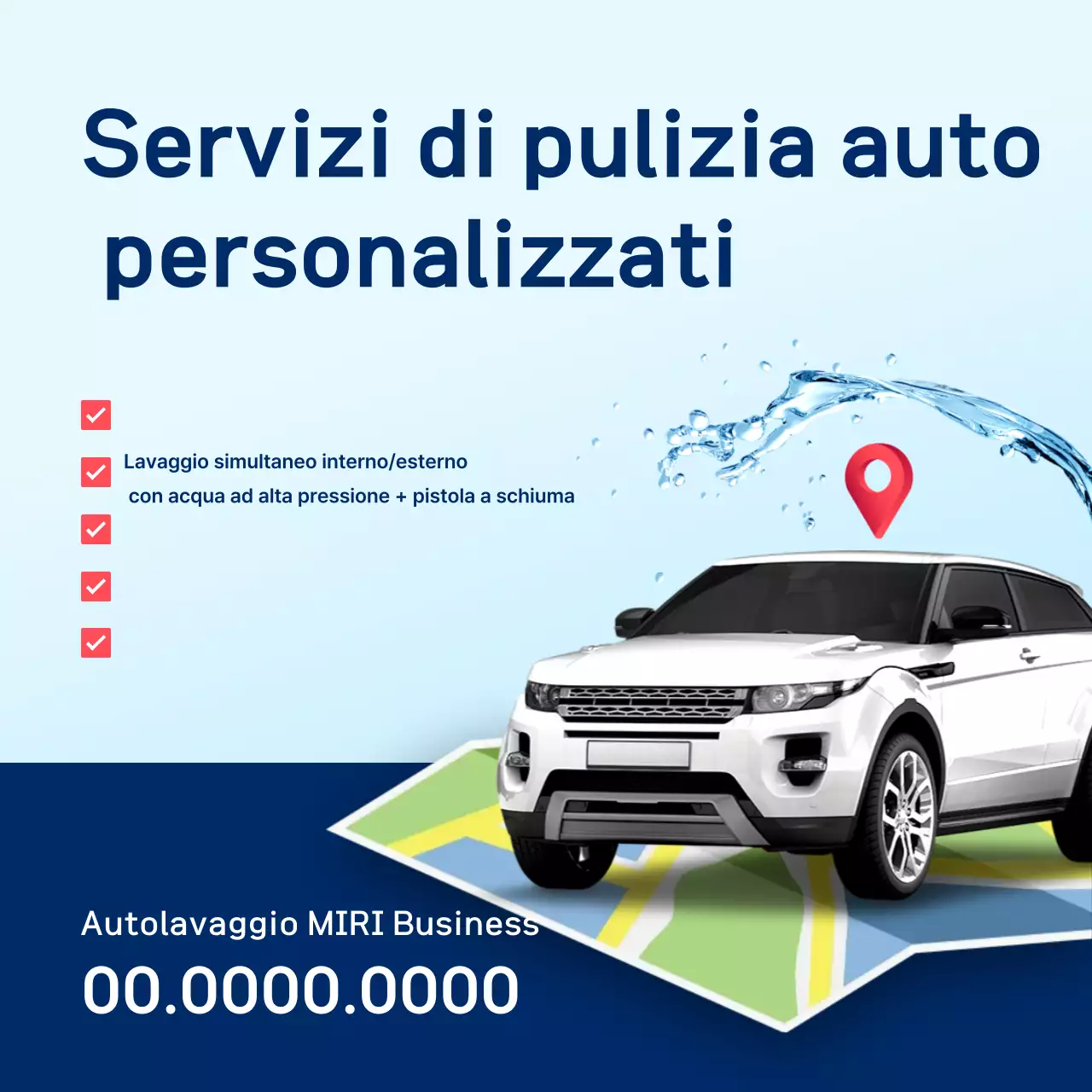 Promozione del servizio di autolavaggio moderno Sky Blue