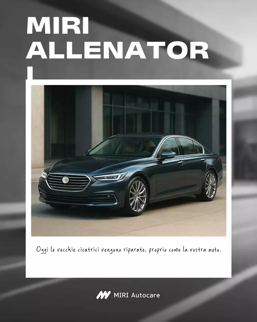 Pubblicità del servizio auto moderne nere