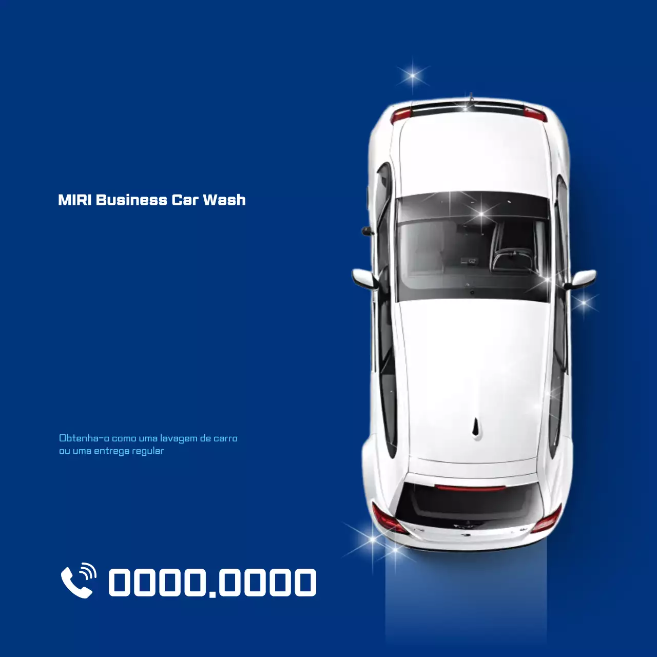 Anúncio de Lavagem de Carros Moderna Azul