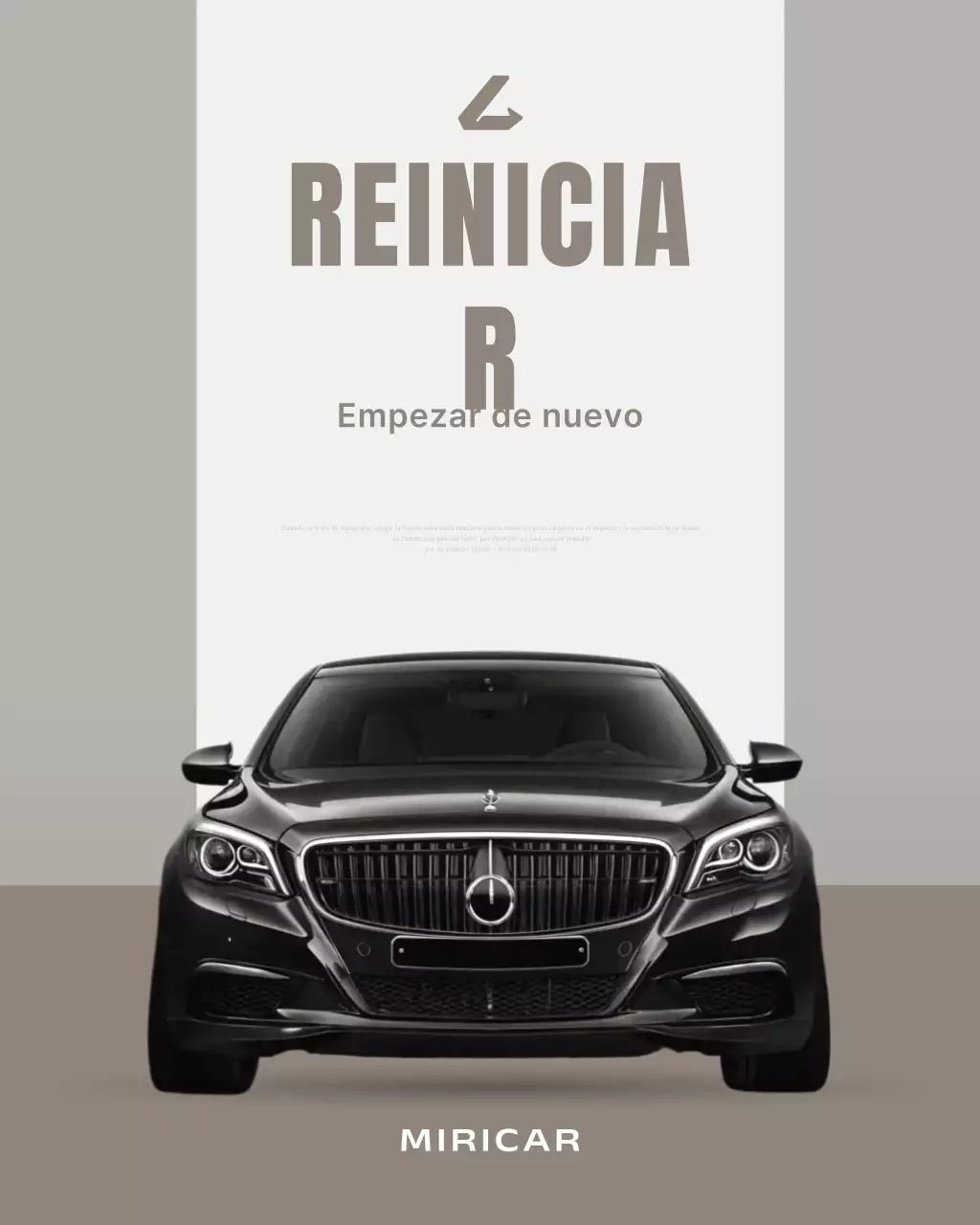 Anuncio de coche moderno gris