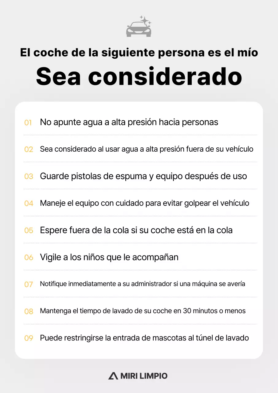 Guía de seguridad para el lavado de autos Gray Clean