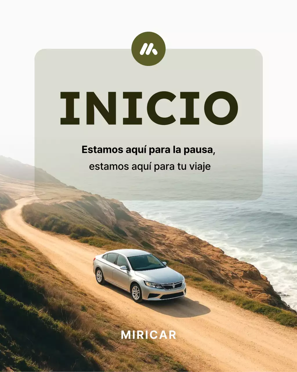 Anuncio de coche sencillo en color beige