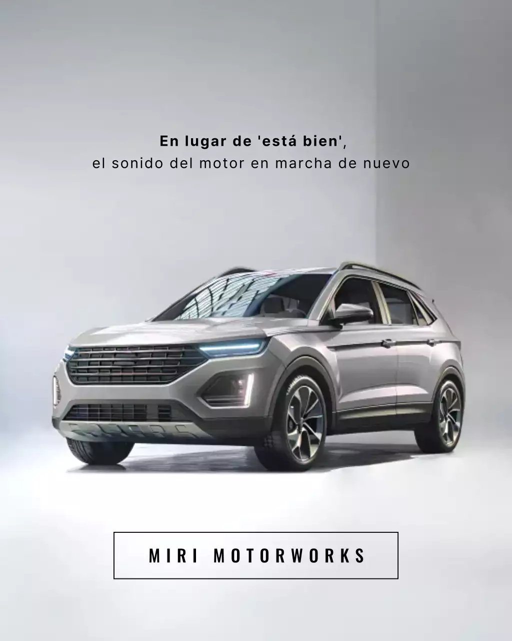 Anuncio de coche moderno gris