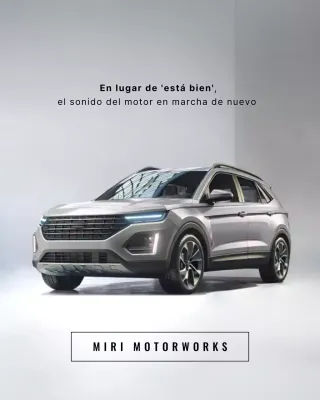 Anuncio de coche moderno gris