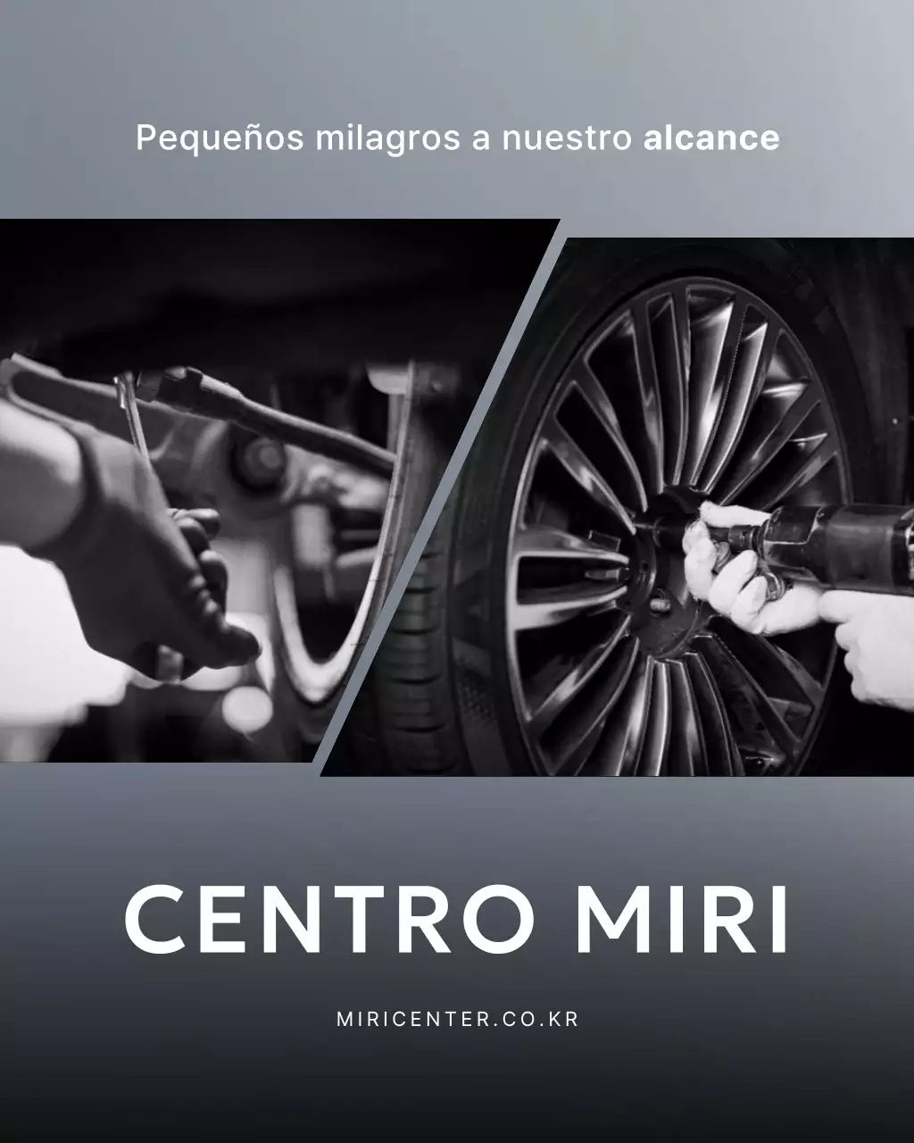 Anuncio de reparación de coches modernos de color gris