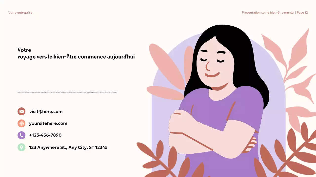 Présentation sur le bien-être mental esthétique beige à l'université