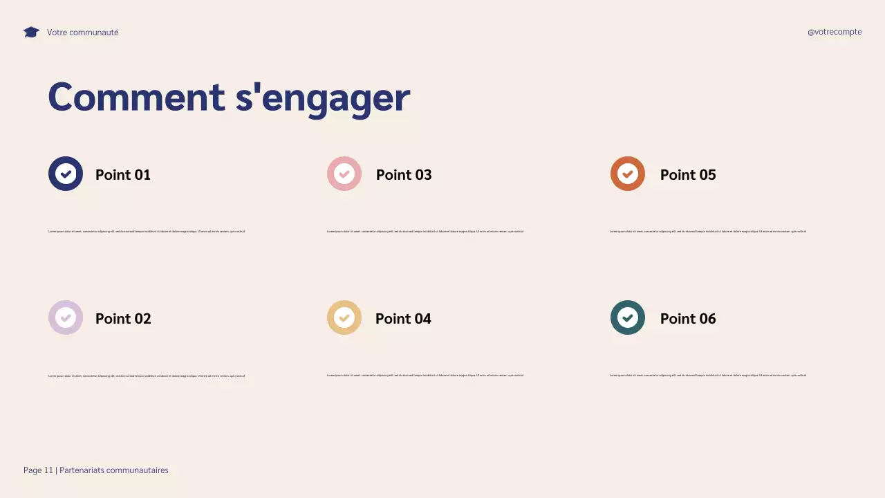 Présentation illustrative des partenariats communautaires bleus et violets pour la réussite des étudiants