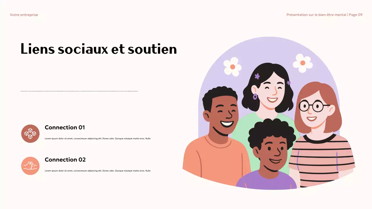 Présentation sur le bien-être mental esthétique beige à l'université