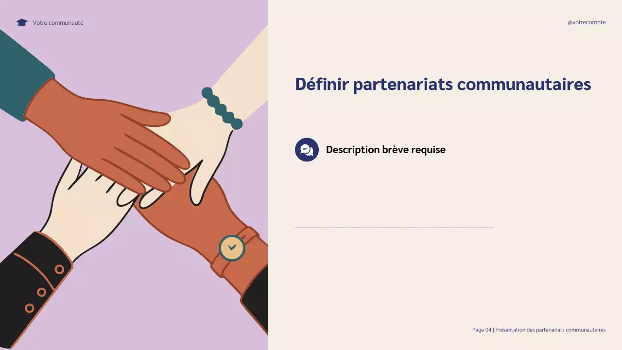 Présentation illustrative des partenariats communautaires bleus et violets pour la réussite des étudiants