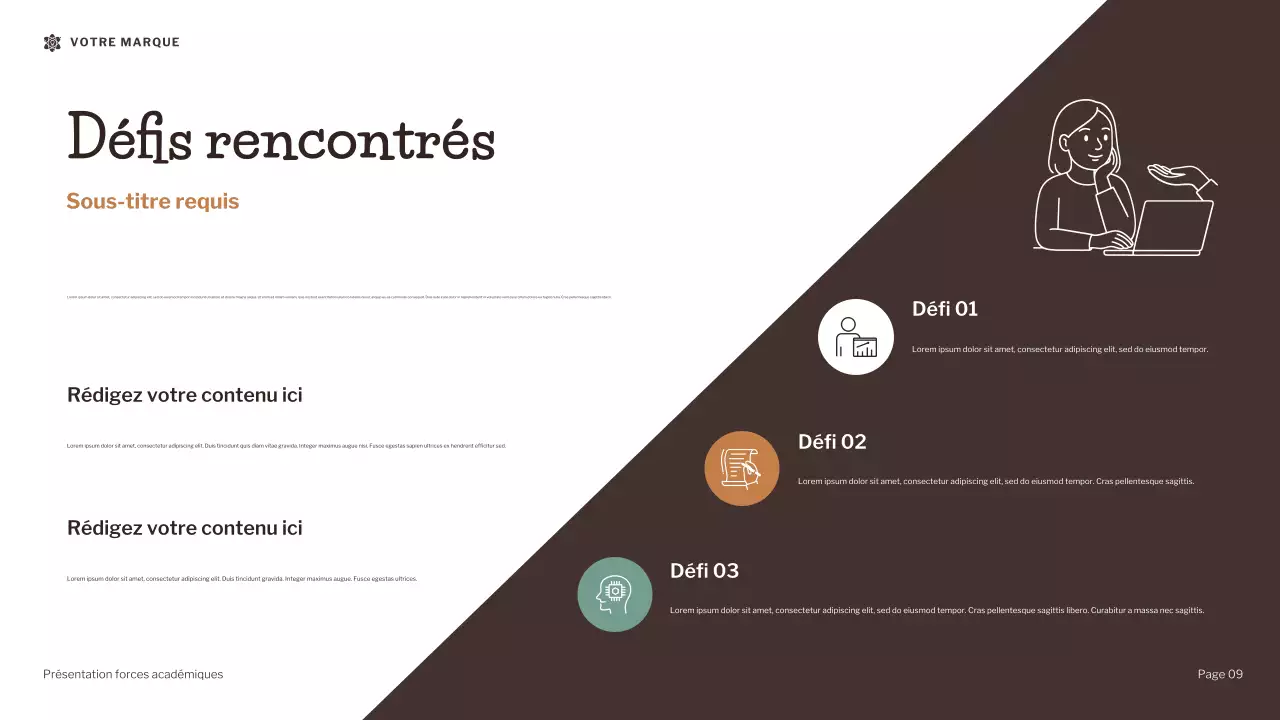 Présentation de la force académique de l'illustration moderne brune