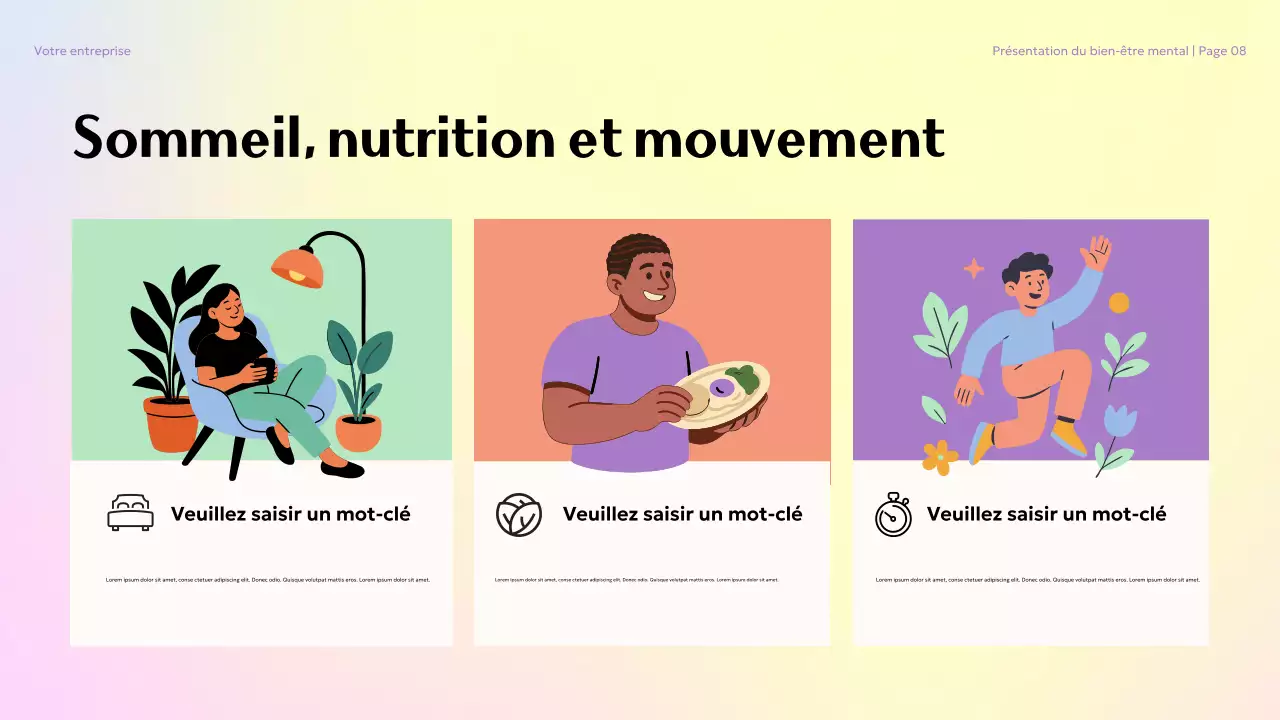 Présentation sur le bien-être mental esthétique beige à l'université