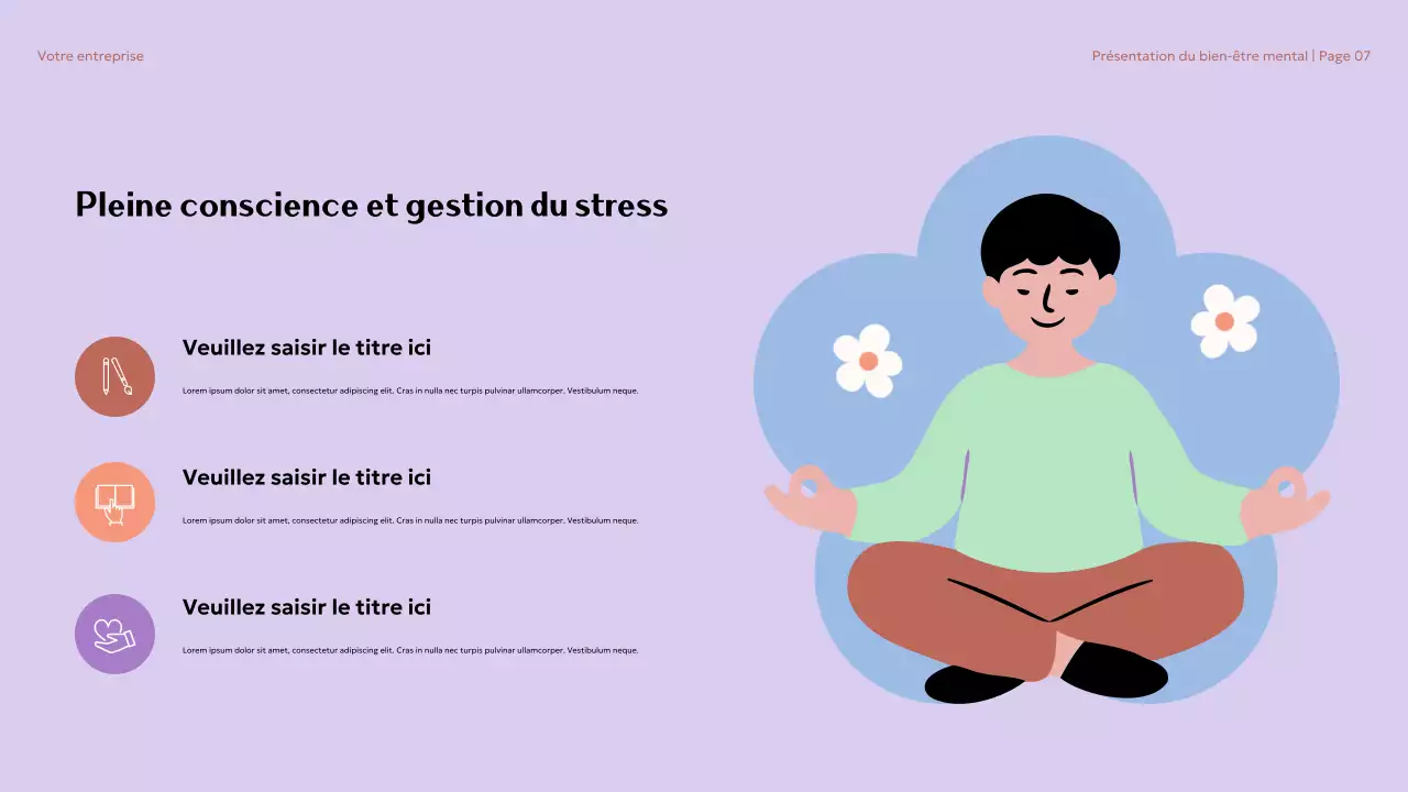 Présentation sur le bien-être mental esthétique beige à l'université