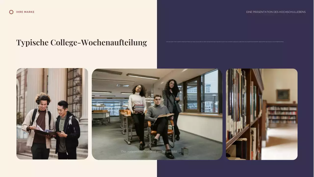 Beige und Blau College-Leben Präsentation