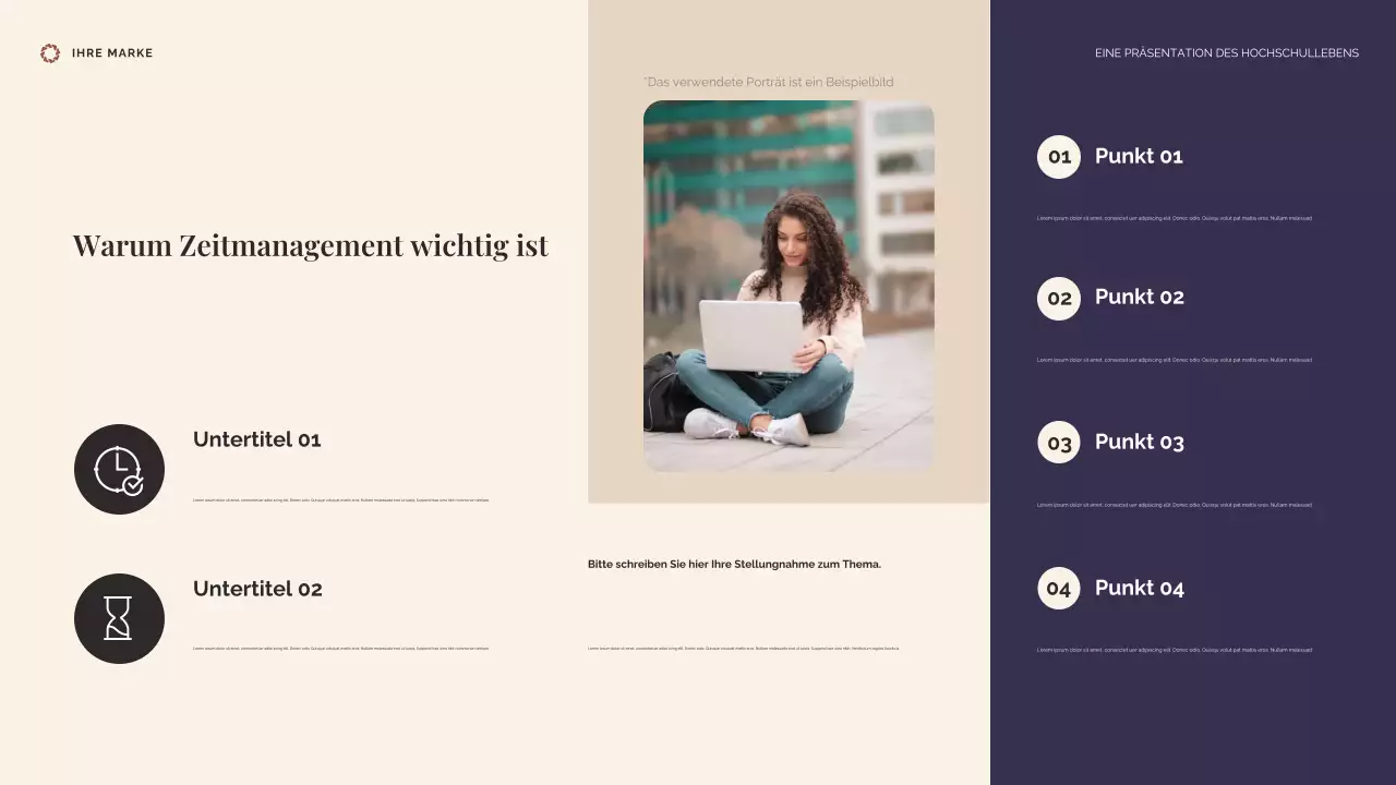 Beige und Blau College-Leben Präsentation