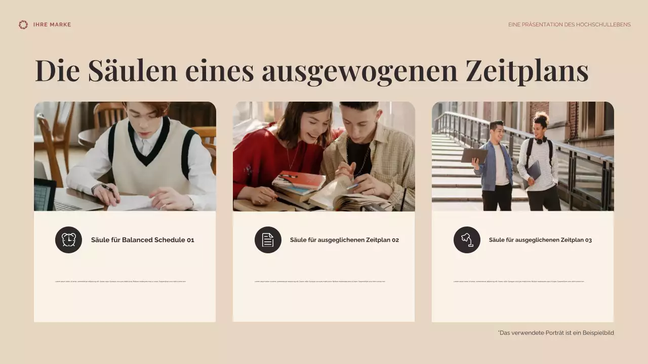 Beige und Blau College-Leben Präsentation