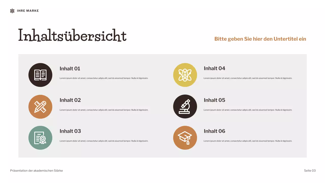 Braune moderne Illustration Akademische Stärke Präsentation
