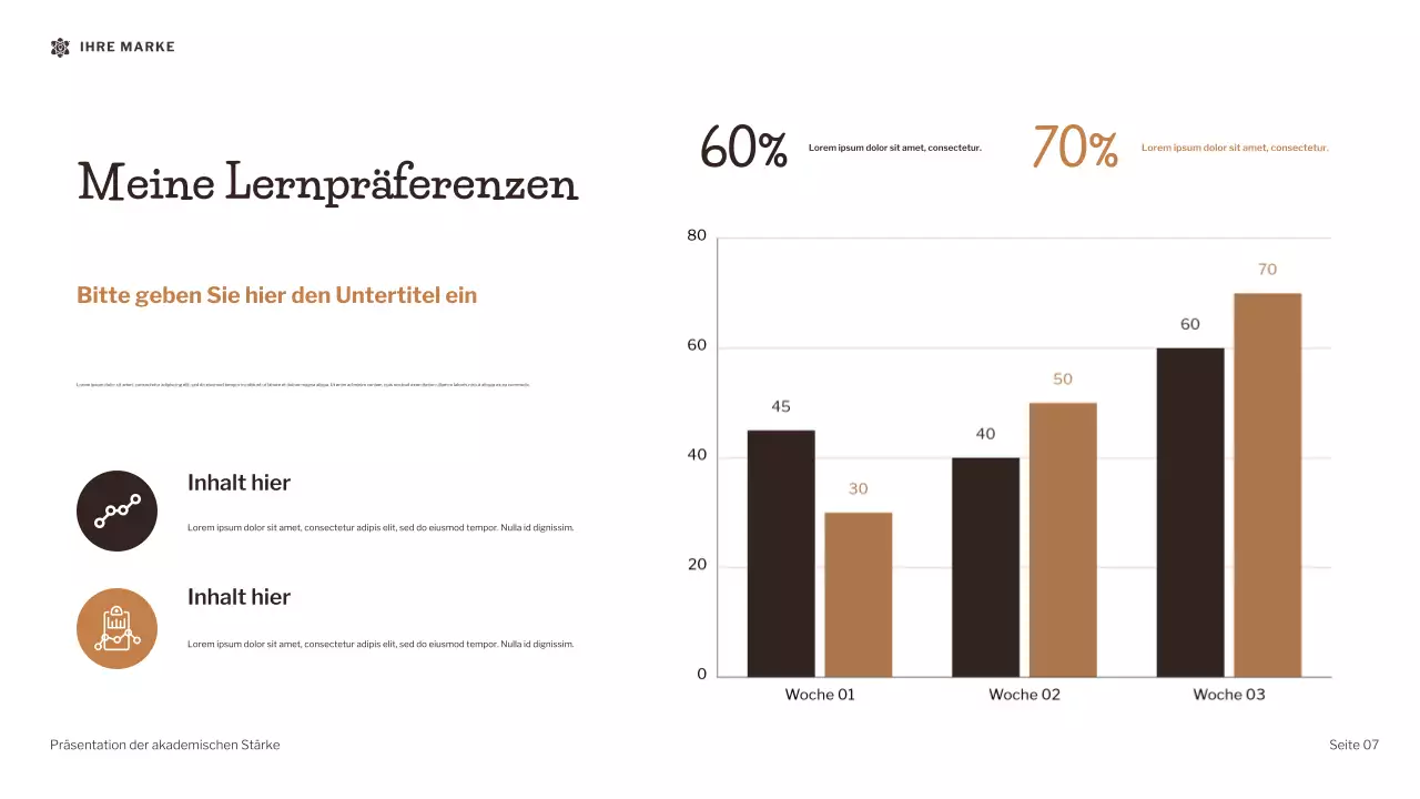 Braune moderne Illustration Akademische Stärke Präsentation