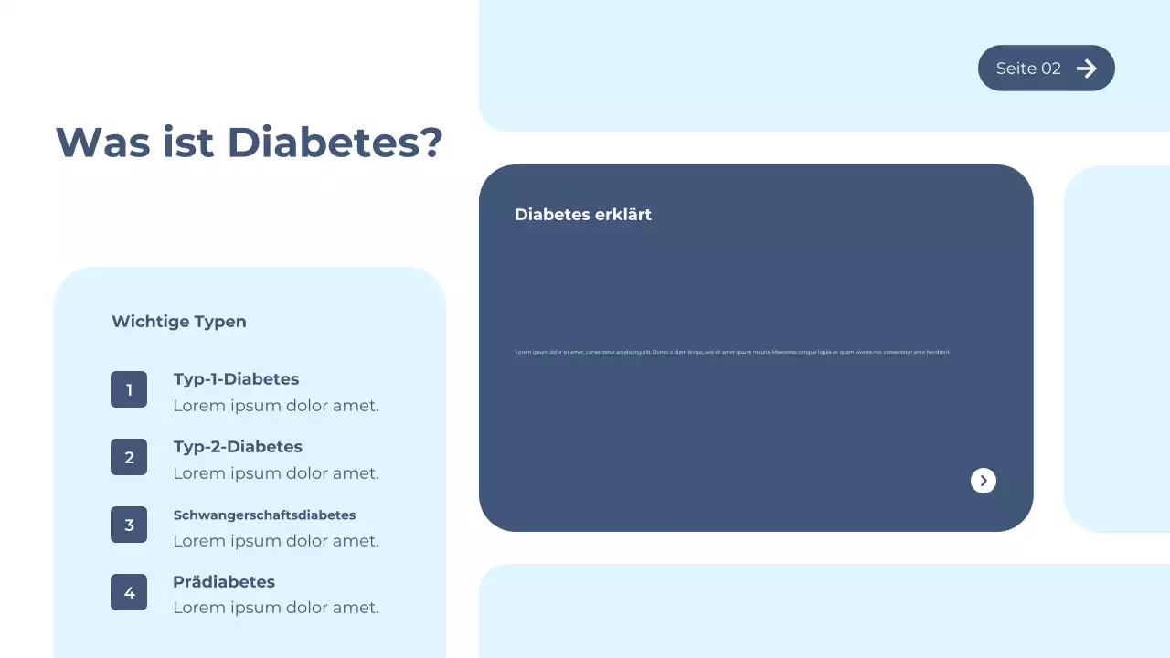 Blauer moderner Diabetes-Leitfaden