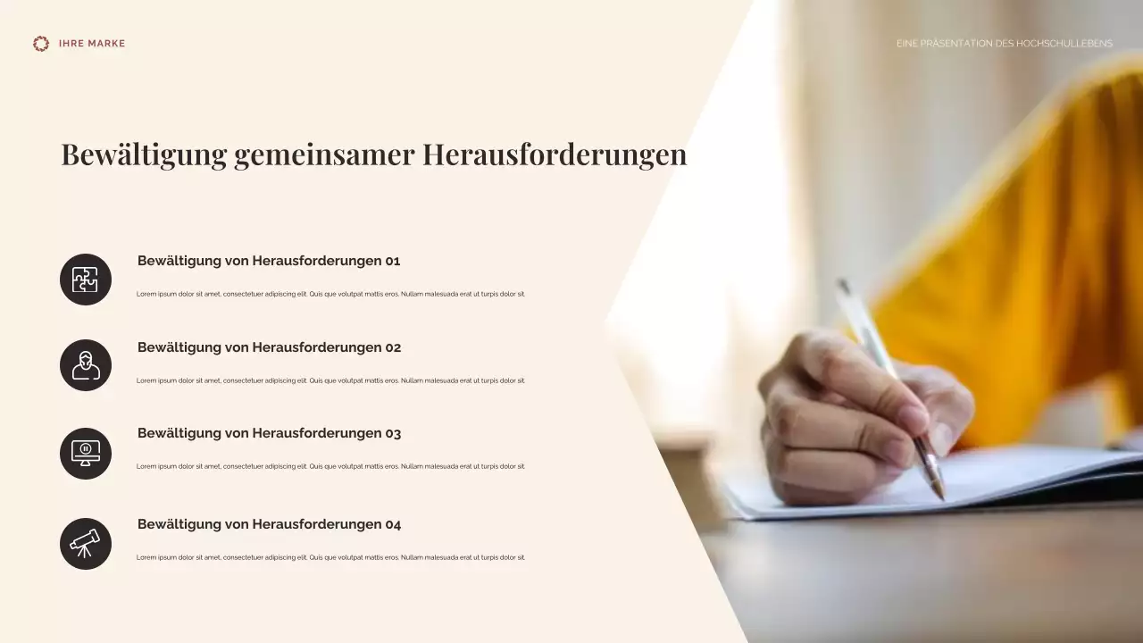 Beige und Blau College-Leben Präsentation